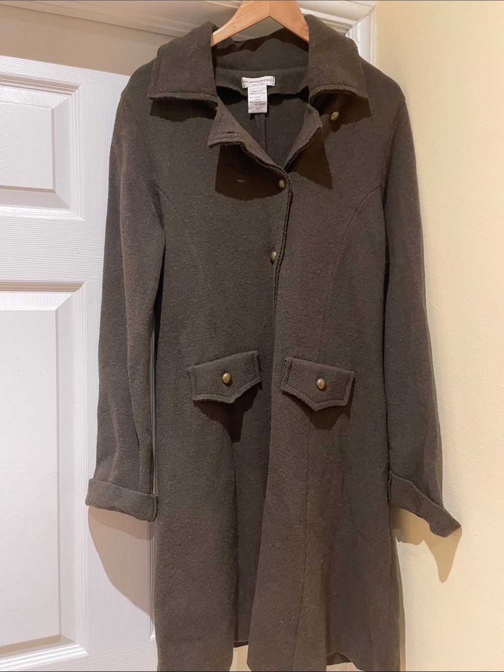 Stambecco Wool Blend Coat Military Equestrian Made in Italy L
